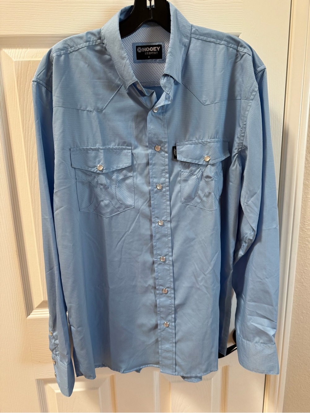 Hooey “Sol” Ashley Light Blue Western pearl snap long sleeve Shirt